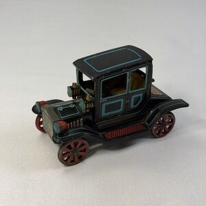 1917 FORD Tin Toy Friction Car JAPAN NO-1427 Vintage Antique Black